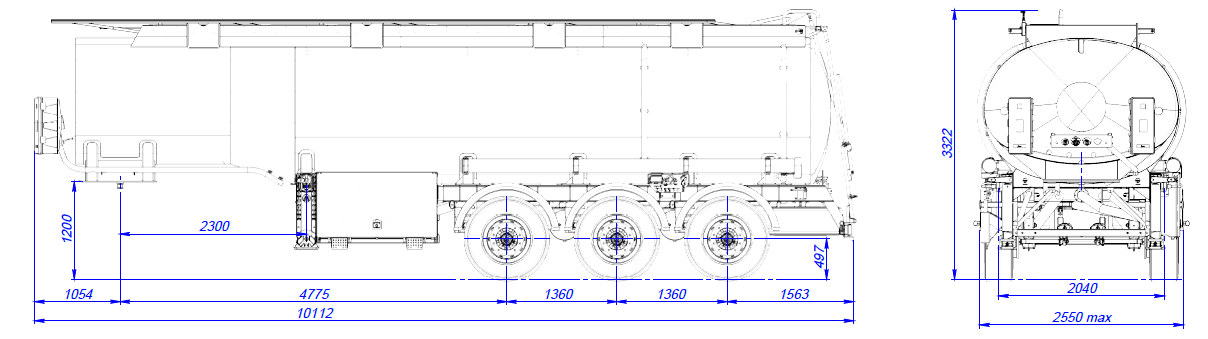 SF3330.4S_101, 30 м3, 4 отсека, ССУ 1250