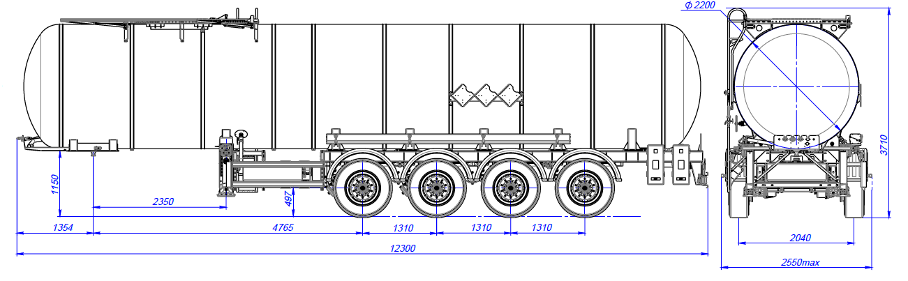 4х осный битумовоз полуприцеп стальной SF4B32.1S_09