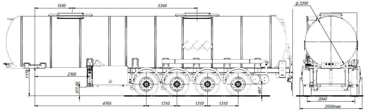 4х осный битумовоз полуприцеп стальной SF4B32.2S_01