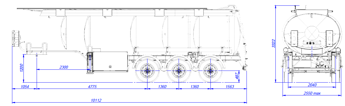 SF3330.4S_100, 30 м3, 4 отсека, ССУ 1250,
