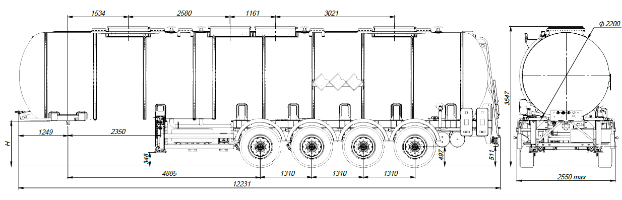 SF4832_4N_01, 32 м3, 4 отсека, ССУ 1150