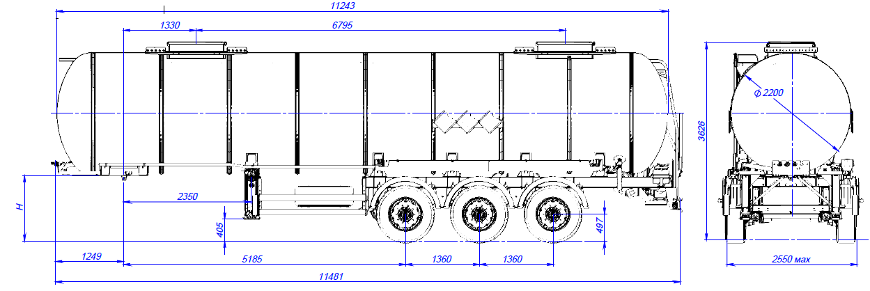 Полуприцеп для перевозки пищевых жидкостей SF3030_1N_02