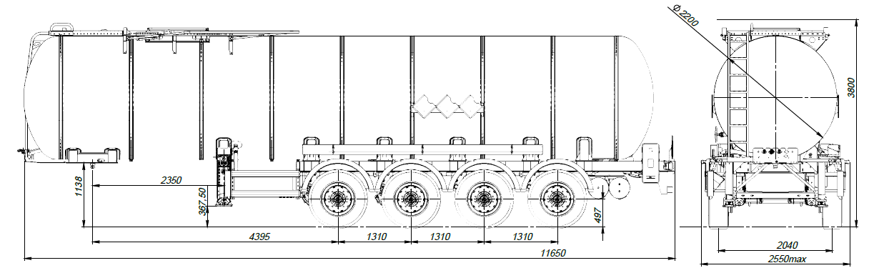 SF4B30.1S_41, 30 м3, 1 отсек, ССУ 1150