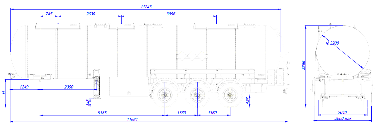 SF3930.3N.01, 30 м3, 3 отсека, ССУ 1250