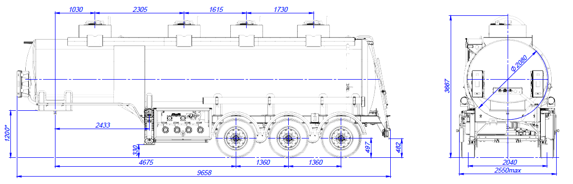 SF3328_4S_08 ССУ 1250, 4 отсека, 28 м3
