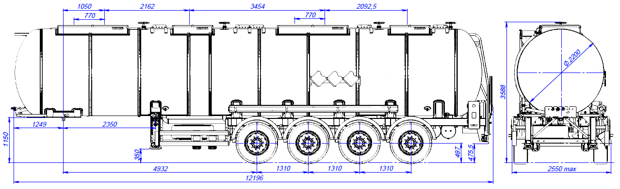 SF4932.4N_01, 32м3, 4 отсека, ССУ 1250