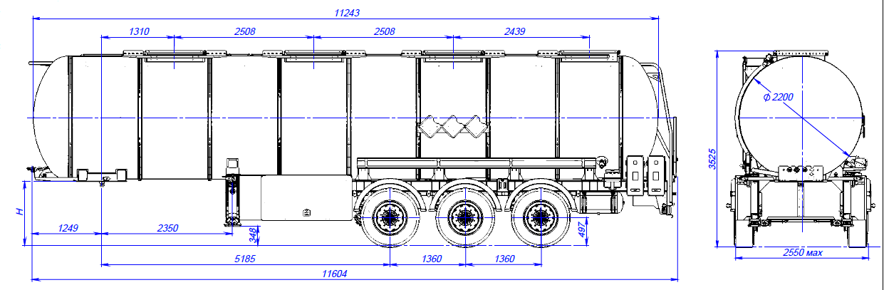 Полуприцеп для перевозки пищевых жидкостей SF3030_4N_02