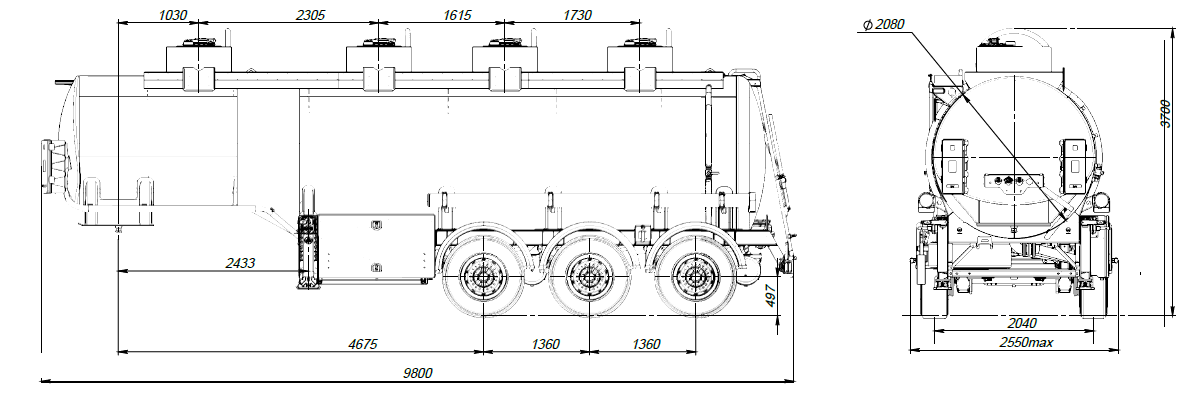 SF3328_4S_25 ССУ 1150, 4 отсека, 28 м3