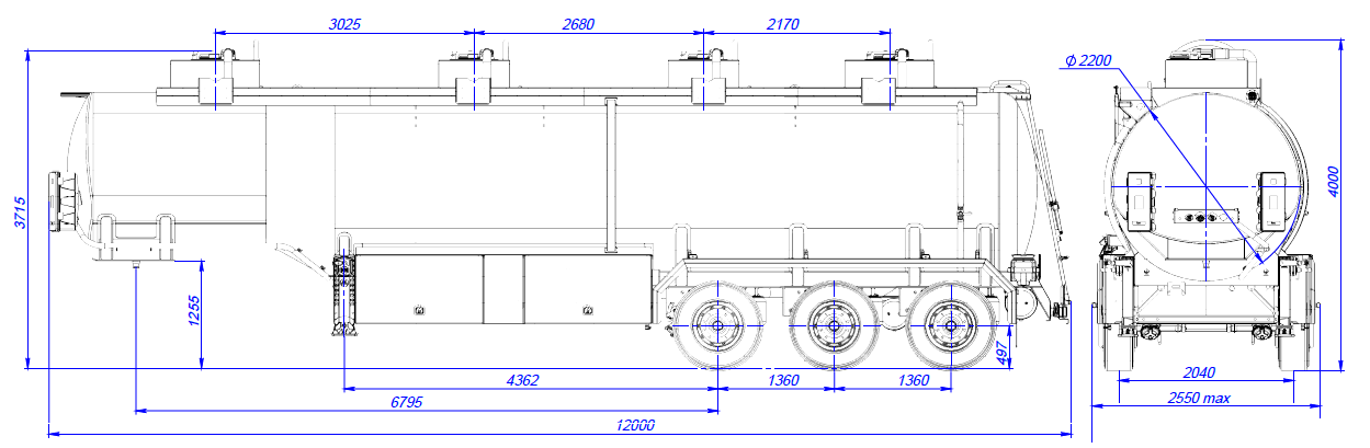 SF3340.4S_04, 40 м3, 4 отсека, ССУ 1250