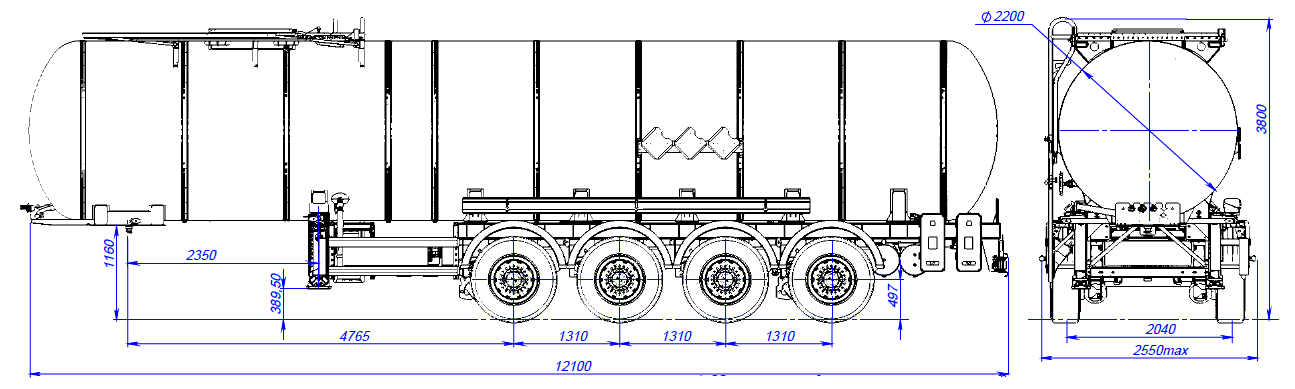 4х осный битумовоз полуприцеп стальной SF4B32.1S_17