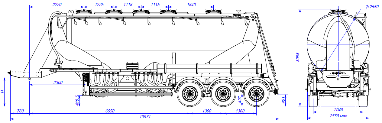 SF3U39.5A ССУ 1150, 5 отсеков