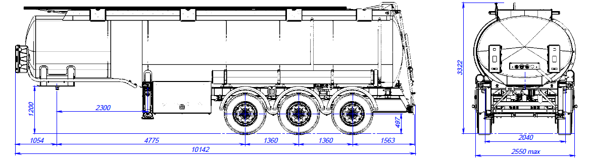 SF3330.4S_103, 29 м3, 4 отсека, ССУ 1250
