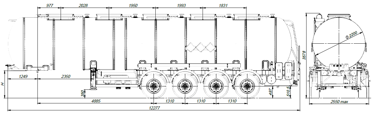 SF4932.5N_01, 32м3, 5 отсеков, ССУ 1150