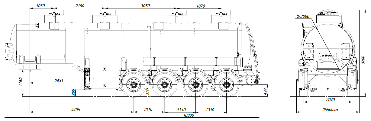 4х осный бензовоз полуприцеп стальной SF4332.4S_33