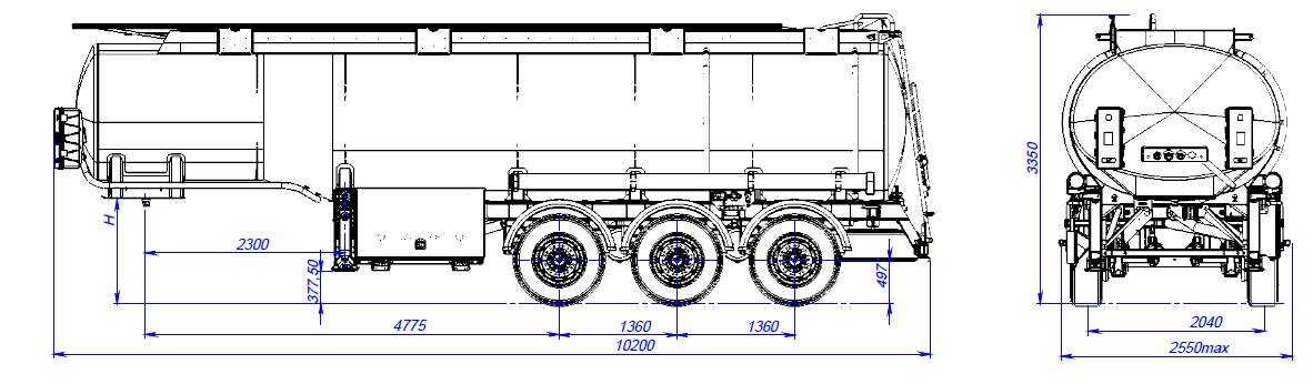 SF3330.4S_108, 30 м3, 4 отсека, ССУ 1250