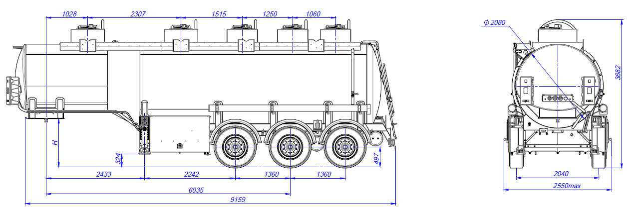SF3328_5S_02 ССУ 1250, 5 отсеков, 28 м3