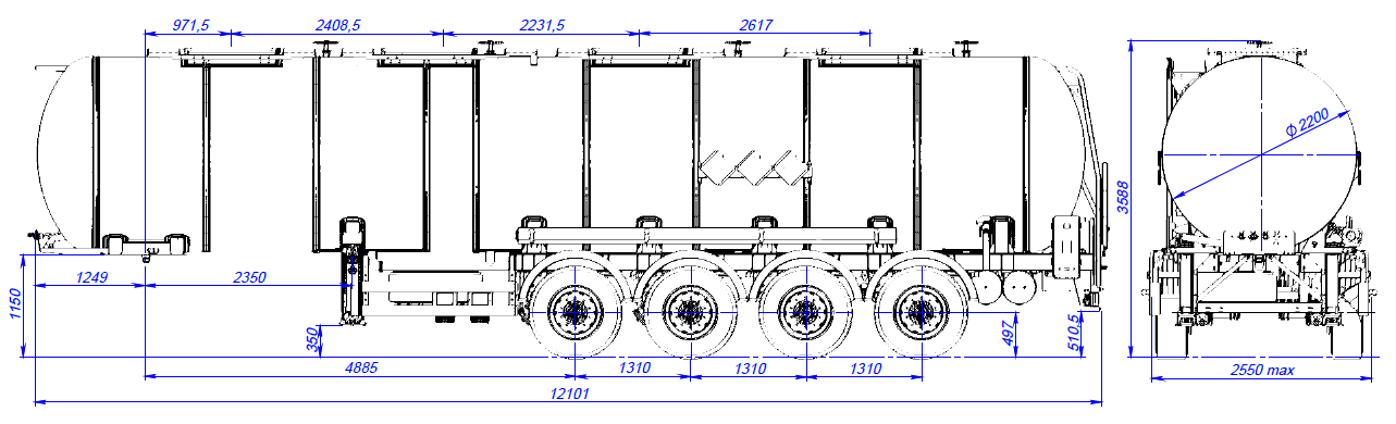 SF4932.4N_02, 32м3, 4 отсека, ССУ 1250