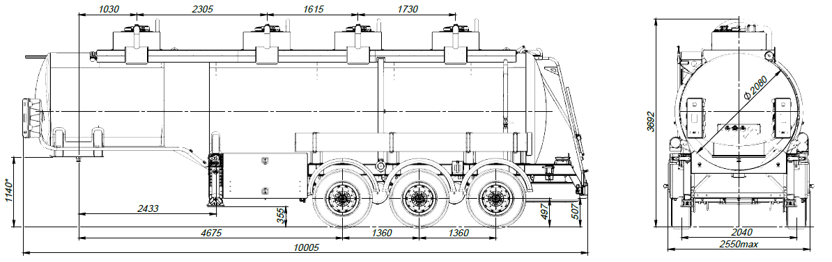 SF3328_4S_19 ССУ 1250, 4 отсека, 28 м3