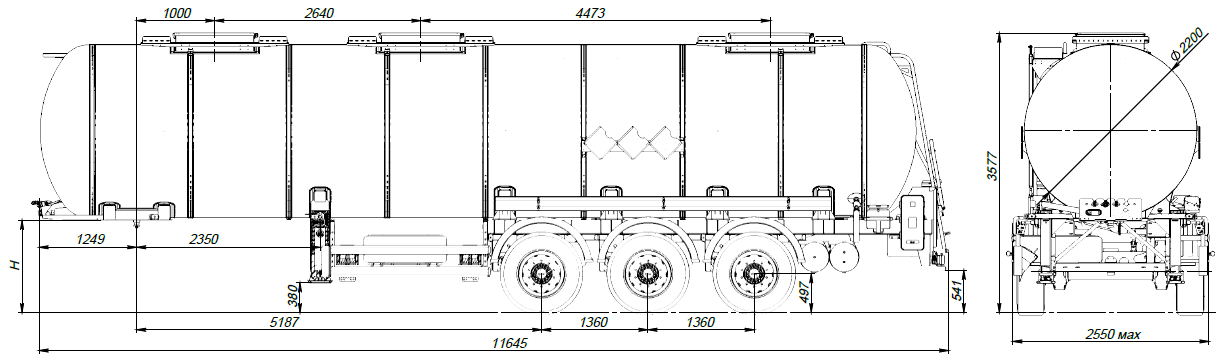 SF3E30_1N_05, 30м3, 1 отсек, ССУ 1250