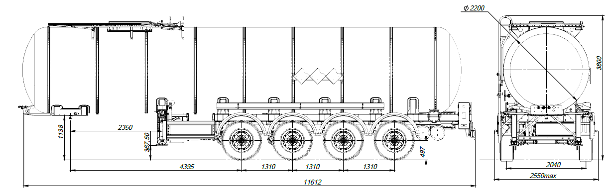 SF4B30.1S_37, 30 м3, 1 отсек, ССУ 1150