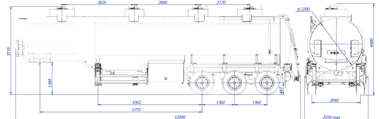 SF3340.4S_03, 40 м3, 4 отсека, ССУ 1450