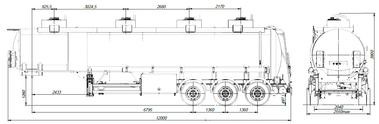 SF3340.4S_10, 40 м3, 4 отсека, ССУ 1460