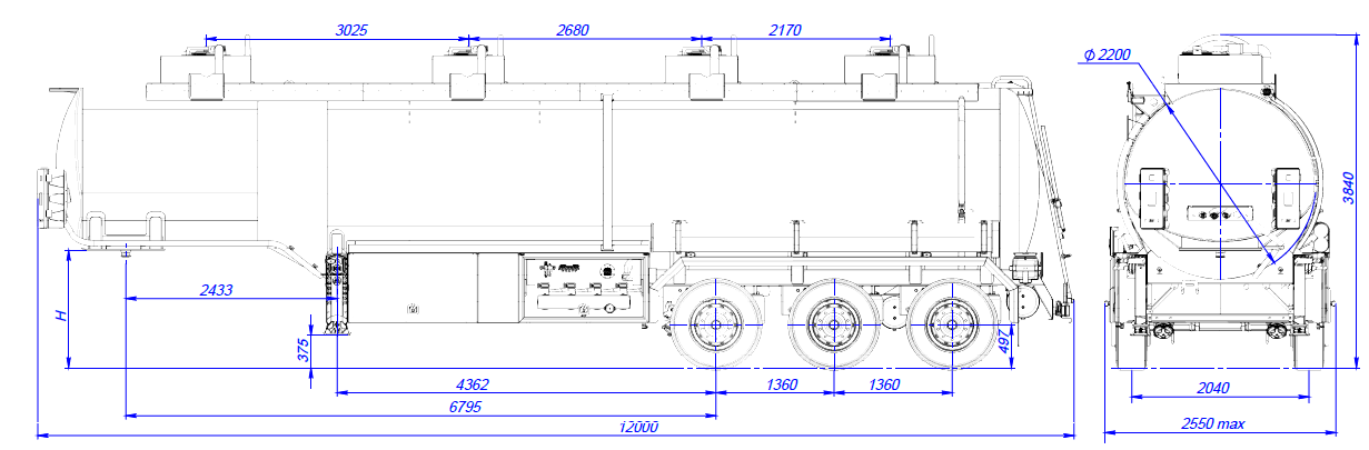 SF3340.4S_06, 40 м3, 4 отсека, ССУ 1350