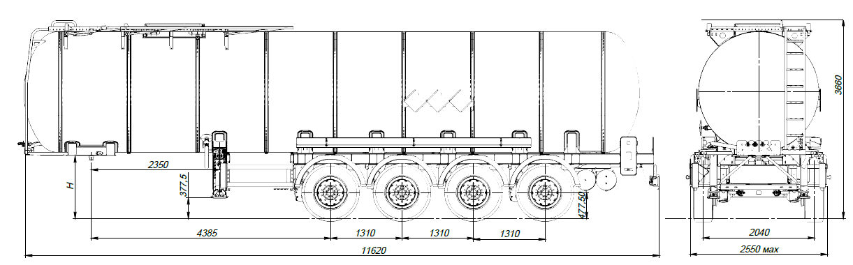 SF4B30.1S_40, 30 м3, 1 отсек, ССУ 1150