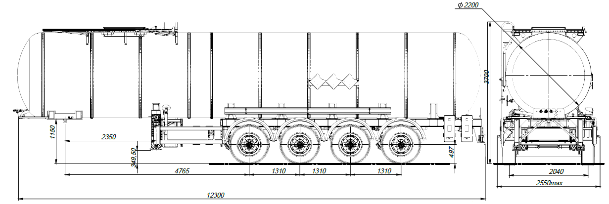 4х осный битумовоз полуприцеп стальной SF4B32.1S_20