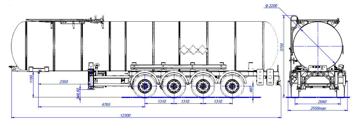 4х осный битумовоз полуприцеп стальной SF4B32.1S_13