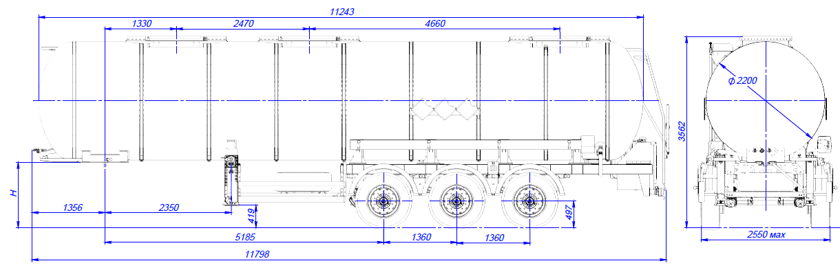 Полуприцеп для перевозки пищевых жидкостей SF3E30_1N