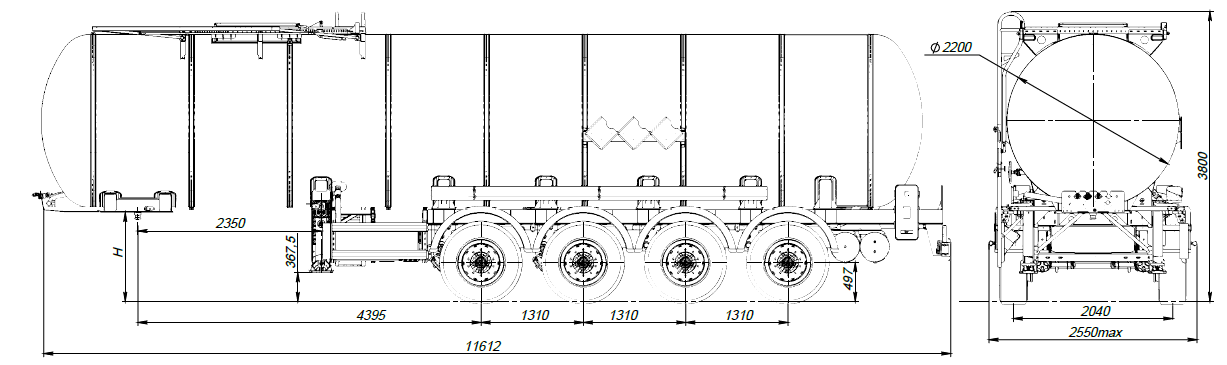 SF4B30.1S_32, 30 м3, 1 отсек, ССУ 1150