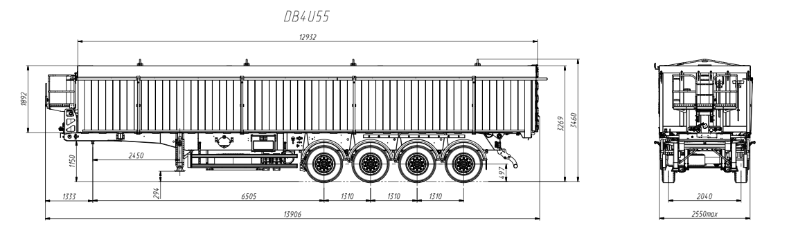 Полуприцеп-зерновоз DB4U55