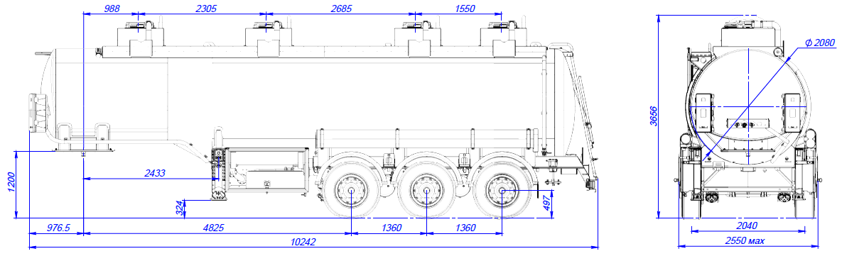 SF3330_4A_01, 30 м3, 4 отсека, ССУ 1250