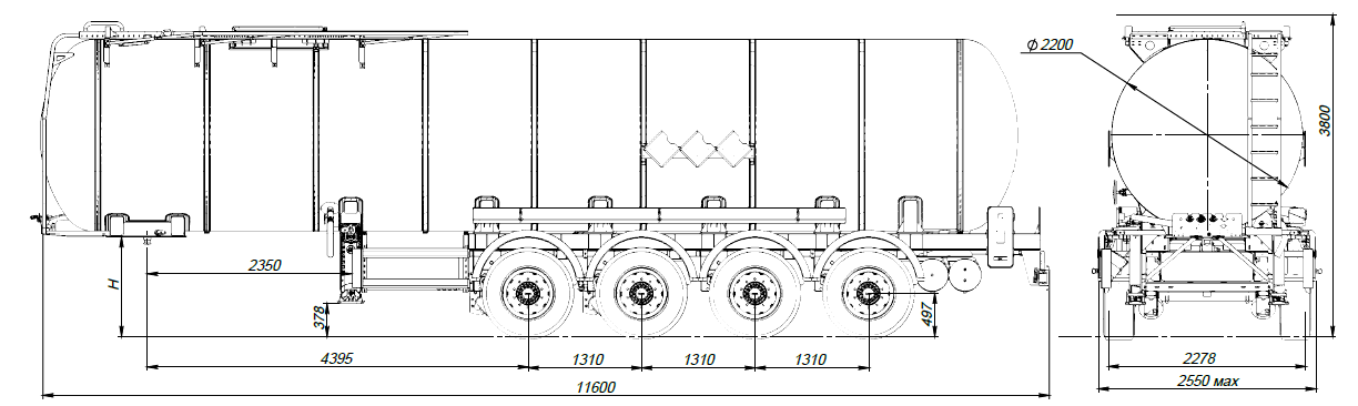 SF4B30.1S_33, 30 м3, 1 отсек, ССУ 1150