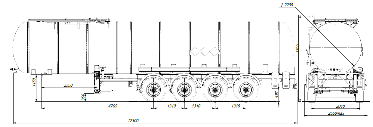 4х осный битумовоз полуприцеп стальной SF4B32.1S_22