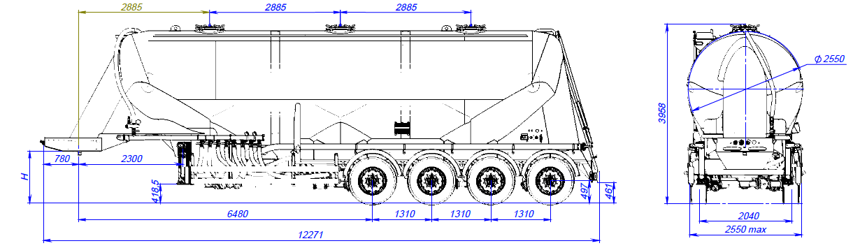 SF4U48.1A, 45,5 м3, 1 отсек, ССУ 1150