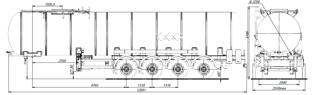 4х осный битумовоз полуприцеп стальной SF4B32.1S_27
