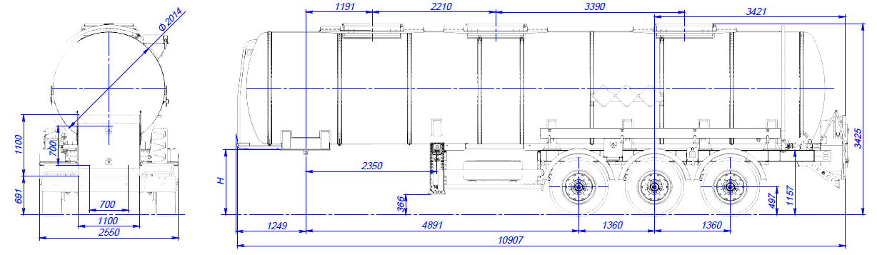Полуприцеп для перевозки молока SF3025