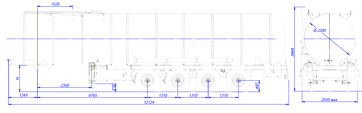 4х осный битумовоз полуприцеп стальной SF4B32.1S_10