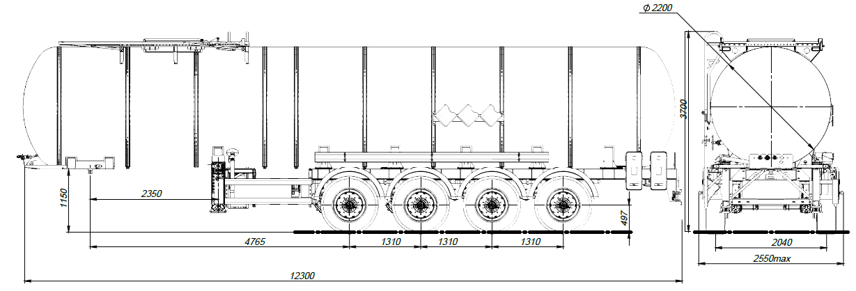 4х осный битумовоз полуприцеп стальной SF4B32.1S_25