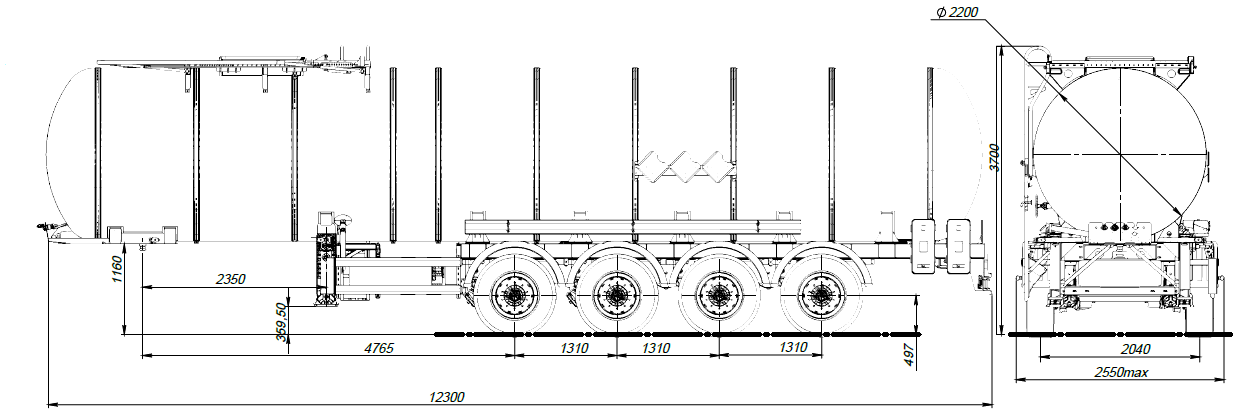 4х осный битумовоз полуприцеп стальной SF4B32.1S_26