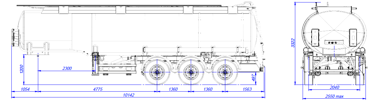 SF3330.4S_102, 30 м3, 4 отсека, ССУ 1250