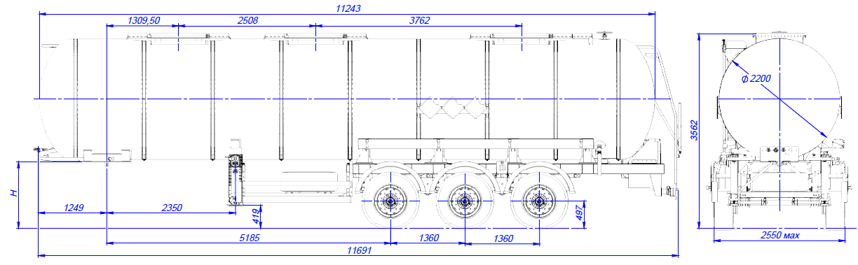 Полуприцеп для перевозки пищевых жидкостей SF3030_1N_03