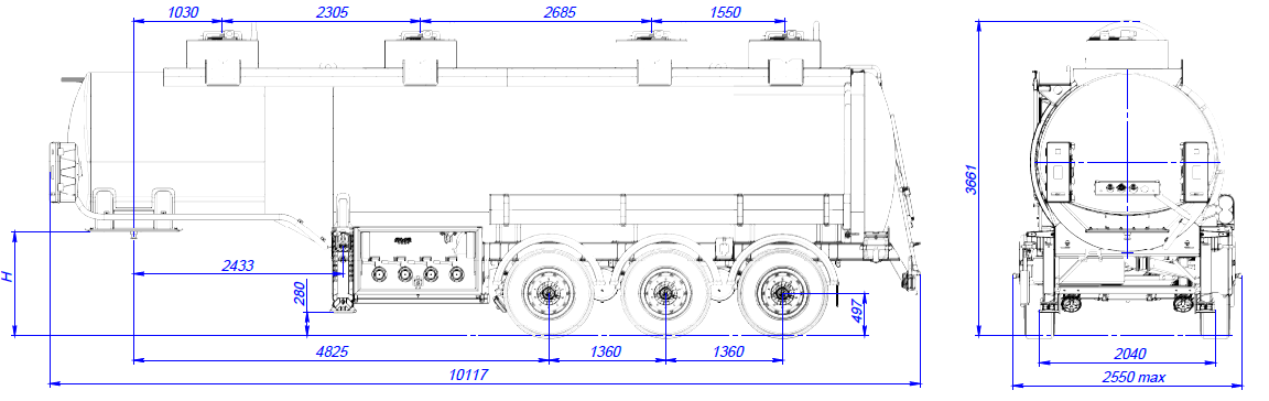 SF3330_4A_02, 30 м3, 4 отсека, ССУ 1250