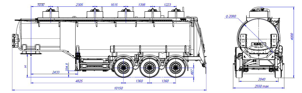 SF3330_5A_12, 30 м3, 5 отсеков, ССУ 1250