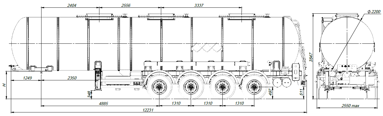 SF4832_3N, 32 м3, 3 отсека, ССУ 1150