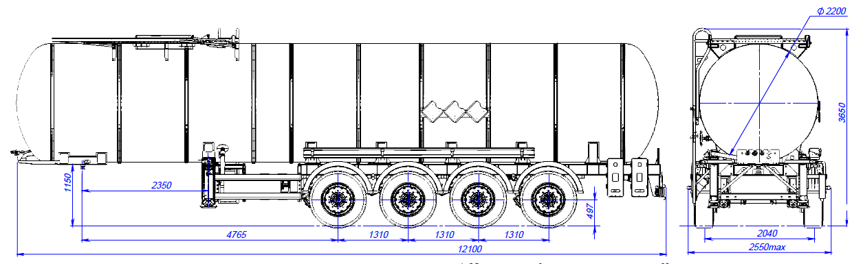 4х осный битумовоз полуприцеп стальной SF4B32.1S_15