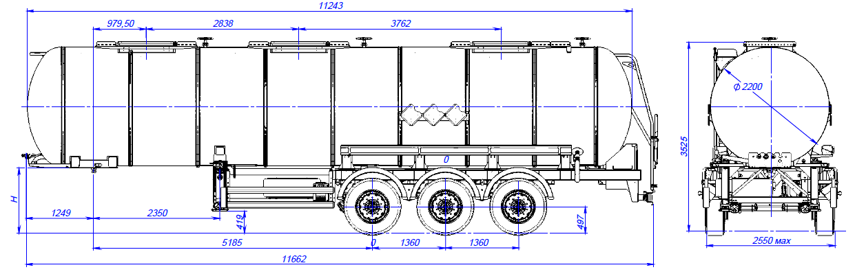 Полуприцеп для перевозки пищевых жидкостей SF3030_3N_01