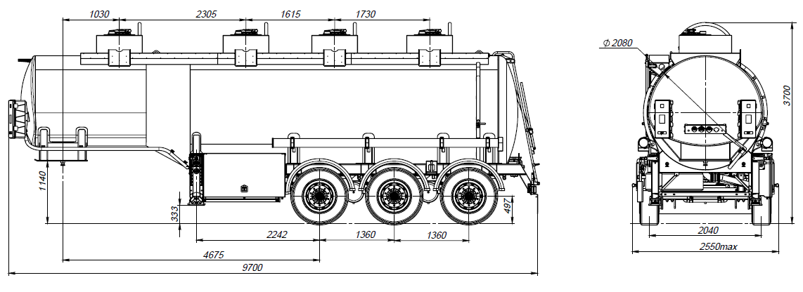 SF3328_4S_15 ССУ 1250, 4 отсека, 28 м3